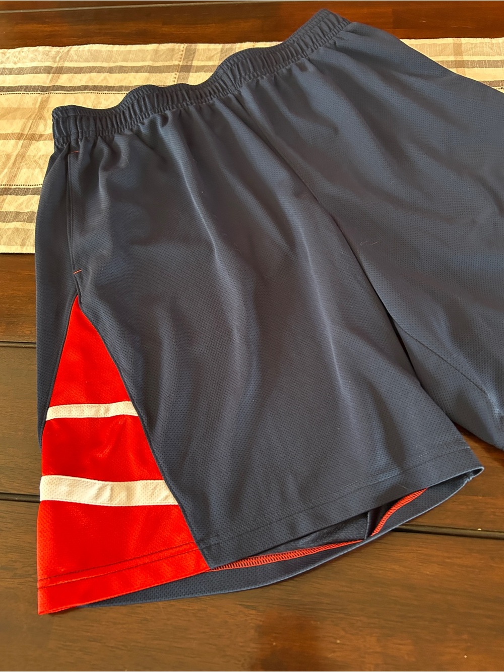 Under Armour Navy and Red Men's Athletic Shorts - Picture 3 of 9